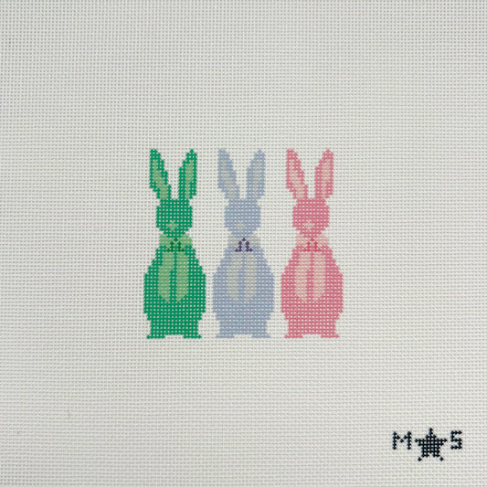 Flocked Bunny Trio