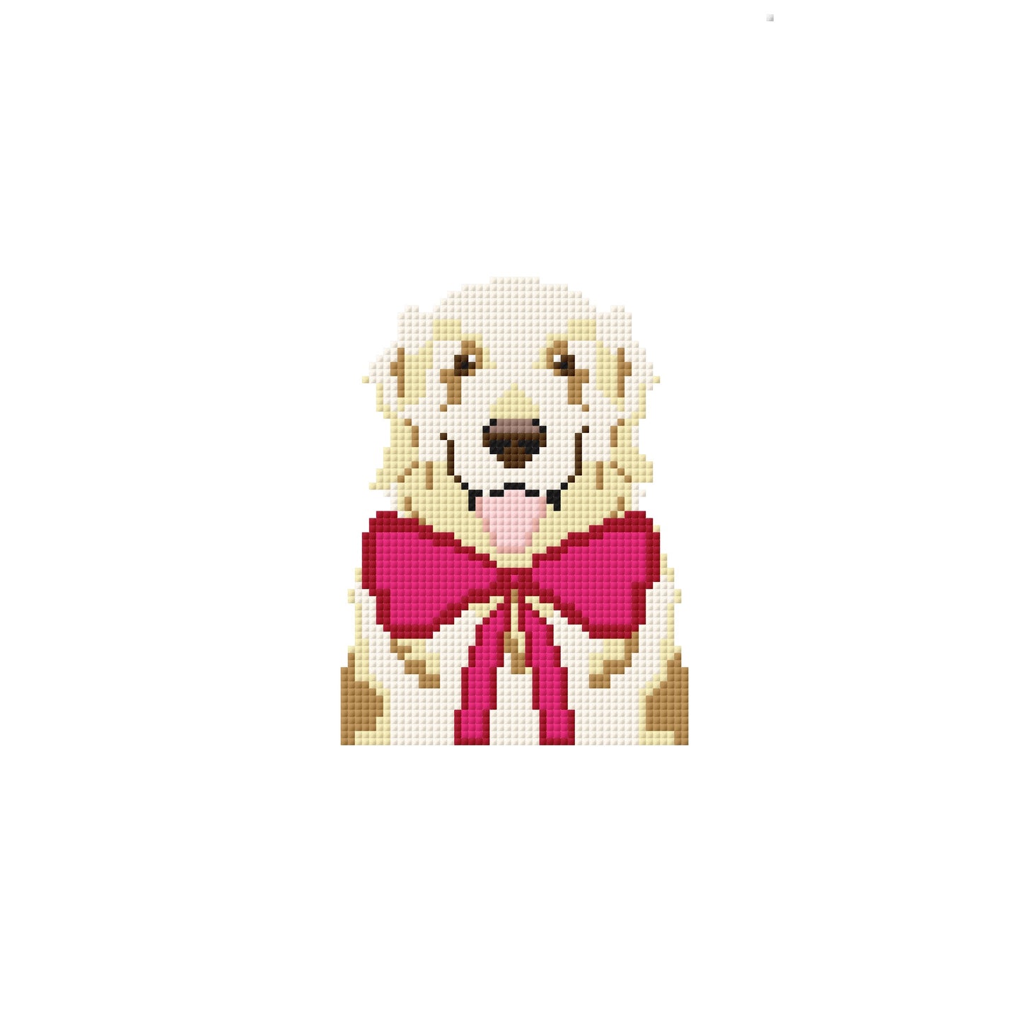 Valentine's Bow Golden Retriever Digital Stitch Chart